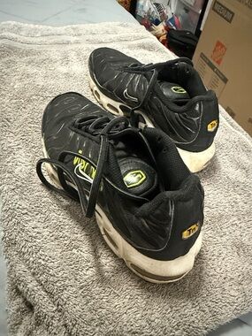 Nike Black Sneakers with Green Accents